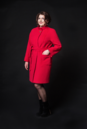 Женское пальто из текстиля с воротником 8001098-2