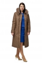 Женское пальто из текстиля с капюшоном, отделка песец 8010633-2