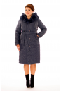 Женское пальто из текстиля с капюшоном, отделка кролик 8010647-2