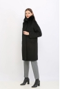 Женское пальто из текстиля с воротником, отделка песец 8011726-2