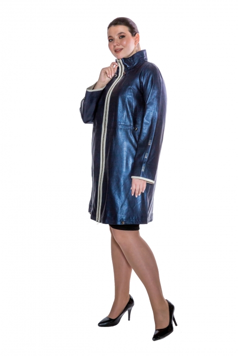 Женское кожаное пальто из натуральной кожи с воротником 8011821