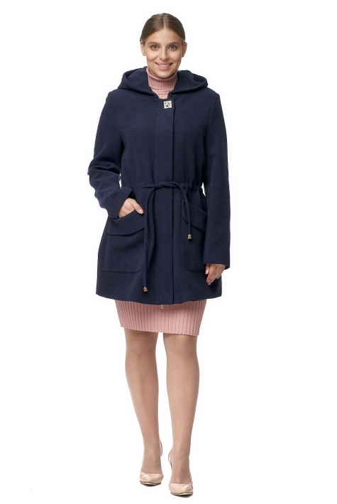 Женское пальто из текстиля с капюшоном 8012109