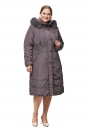 Женское пальто из текстиля с капюшоном, отделка песец 8012677-2