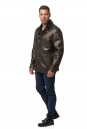 Мужская кожаная куртка из натуральной кожи на меху с воротником 8013141-2