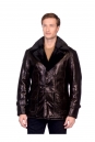 Мужская кожаная куртка из натуральной кожи с воротником, отделка норка 8014160-2