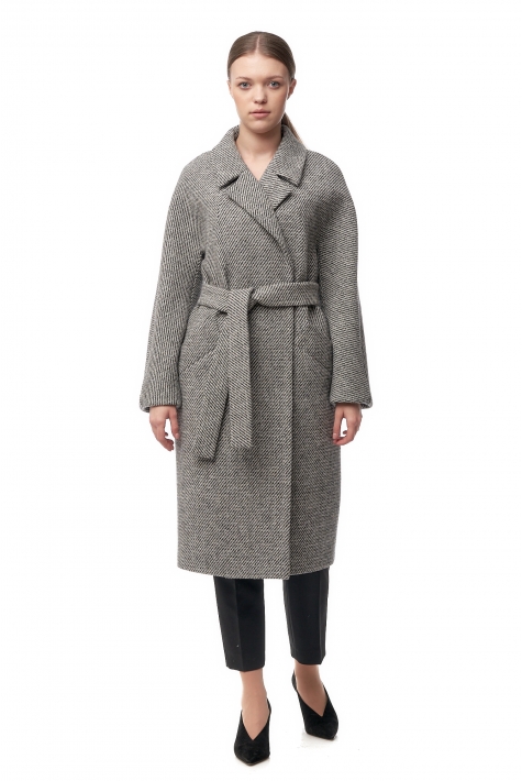 Женское пальто из текстиля с воротником 8014807