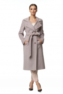 Весеннее женское пальто из текстиля с воротником