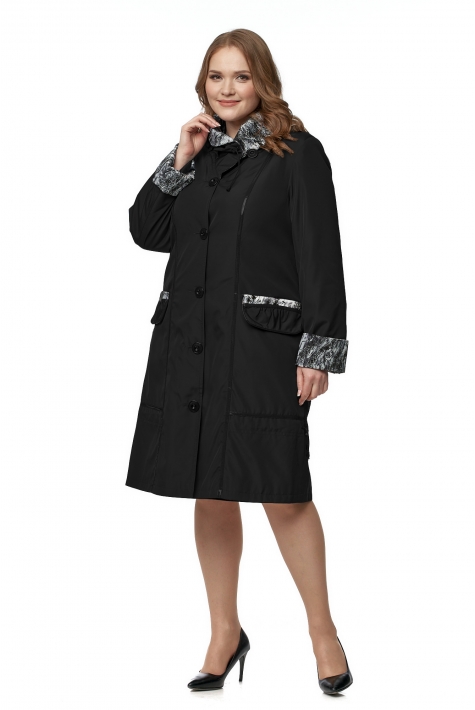 Женское пальто из текстиля с капюшоном 8019911
