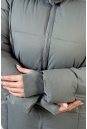 Пуховик женский из текстиля с капюшоном, отделка искусственный мех 8023859-4